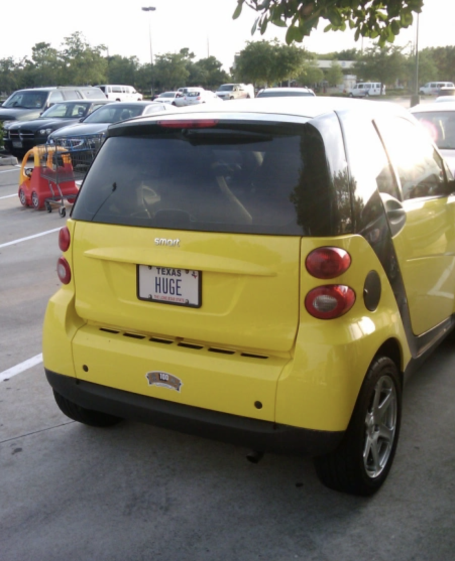 funny smart car plates - Texas Huge